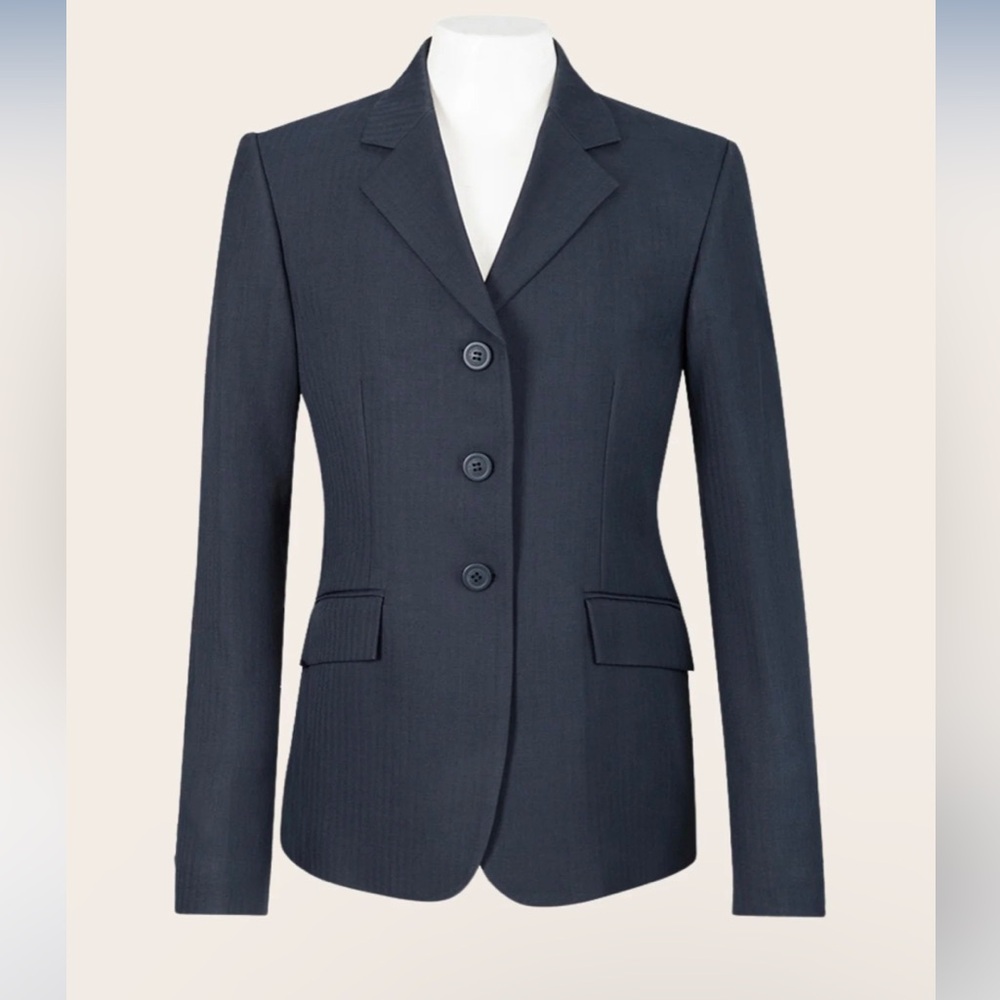 RJ Classics Girls Navy 3 Button Blazer Hampton Show Coat Horse Riding Jacket NWT - Picture 3 of 15